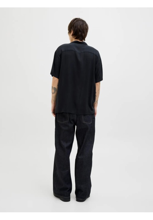 Ανδρικό Πουκάμισο Jack & Jones JJEJeff Solid Resort Shirt S/S SN 12268443 Black