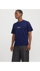 Ανδρικό T-Shirt Jack & Jones Jorvesterbro Tee SS Crew Neck Noos 12240121 Ocean Cavern