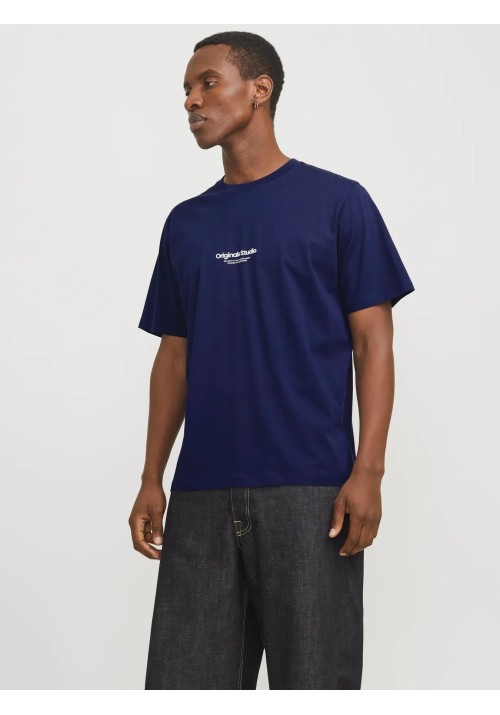 Ανδρικό T-Shirt Jack & Jones Jorvesterbro Tee SS Crew Neck Noos 12240121 Ocean Cavern