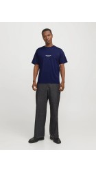Ανδρικό T-Shirt Jack & Jones Jorvesterbro Tee SS Crew Neck Noos 12240121 Ocean Cavern