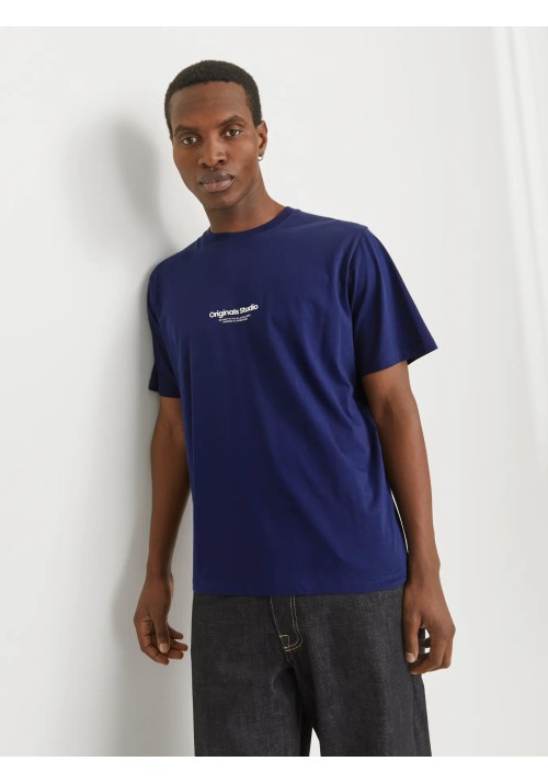 Ανδρικό T-Shirt Jack & Jones Jorvesterbro Tee SS Crew Neck Noos 12240121 Ocean Cavern