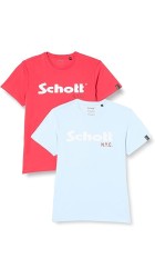 Ανδρικά T-Shirt Schott N.Y.K. TSPKLogo TSS2606 Sky-Corail