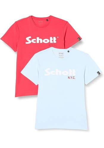 Ανδρικά T-Shirt Schott N.Y.K. TSPKLogo TSS2606 Sky-Corail