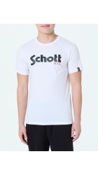 Ανδρικά T-Shirt Schott N.Y.K. TSPKLogo TSS2606 White-Black