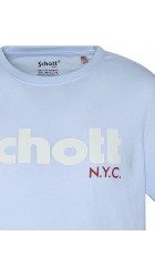 Ανδρικά T-Shirt Schott N.Y.K. TSPKLogo TSS2606 Sky-Corail