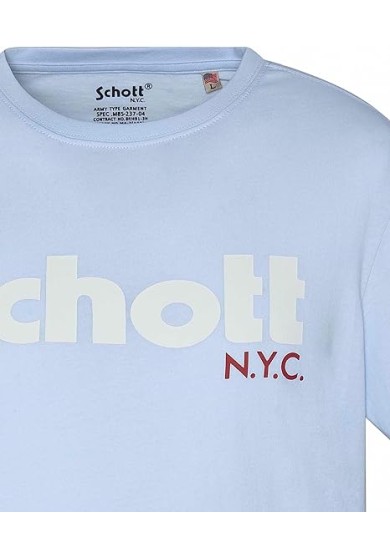 Ανδρικά T-Shirt Schott N.Y.K. TSPKLogo TSS2606 Sky-Corail
