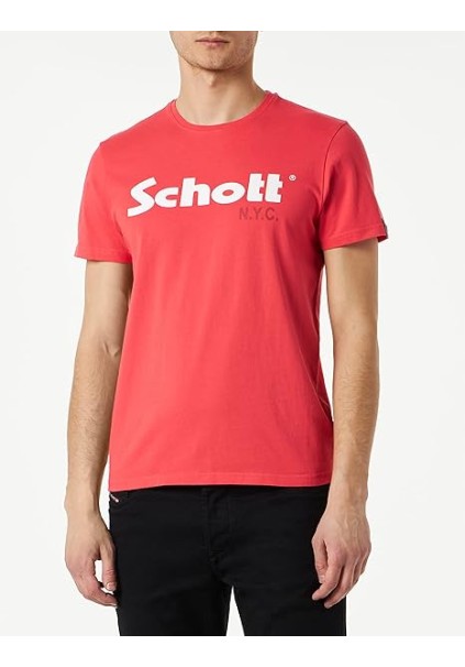 Ανδρικά T-Shirt Schott N.Y.K. TSPKLogo TSS2606 Sky-Corail