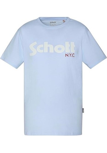 Ανδρικά T-Shirt Schott N.Y.K. TSPKLogo TSS2606 Sky-Corail
