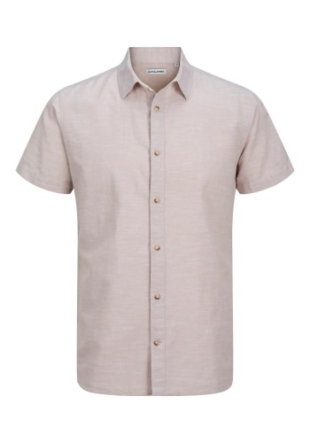 Ανδρικό Πουκάμισο Λινό Jack & JonesJJESUMMER SHIRT SS SN  12269329 Crockery