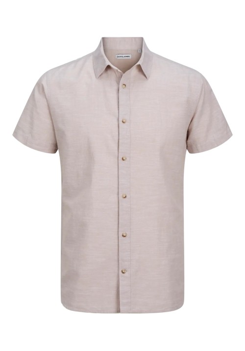 Ανδρικό Πουκάμισο Λινό Jack & JonesJJESUMMER SHIRT SS SN  12269329 Crockery