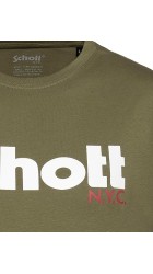Ανδρικά T-Shirt Schott N.Y.K. TSPKLogo TSS2606 Khaki-Bordeaux