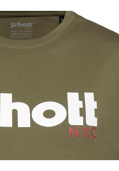 Ανδρικά T-Shirt Schott N.Y.K. TSPKLogo TSS2606 Khaki-Bordeaux