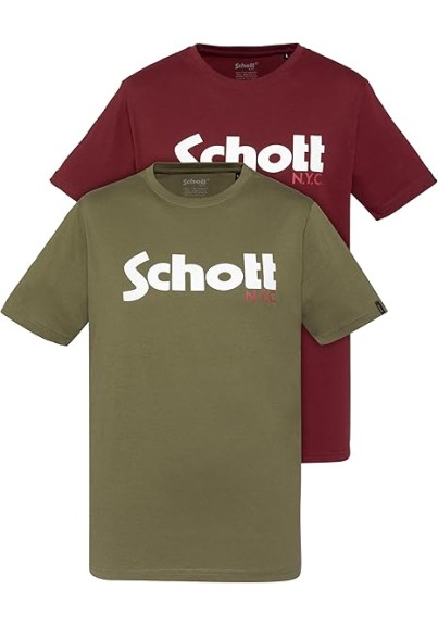 Ανδρικά T-Shirt Schott N.Y.K. TSPKLogo TSS2606 Khaki-Bordeaux