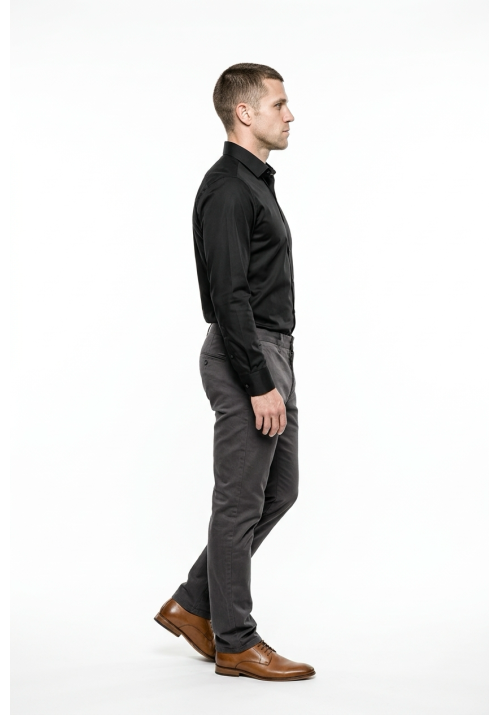 Ανδρικό Πουκάμισο Ελαστικό Slim Fit Boston 9001-20 Μαύρο