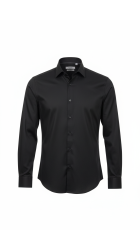 Ανδρικό Πουκάμισο Ελαστικό Slim Fit Boston 9001-20 Μαύρο