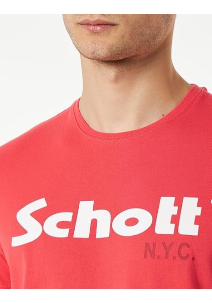 Ανδρικά T-Shirt Schott N.Y.K. TSPKLogo TSS2606 Sky-Corail