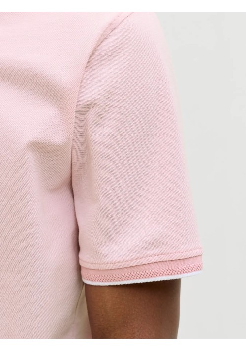 Ανδρική Μπλούζα Polo Jack & Jones JPRblualves SS Polo SN 12274681 Pink Nectar Melange