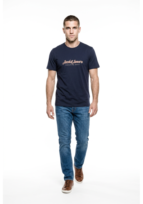 Ανδρικό T-Shirt Jack & Jones Jormontauk Type Front Tee CN 12290887  Sky Captain