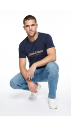 Ανδρικό T-Shirt Jack & Jones Jormontauk Type Front Tee CN 12290887  Sky Captain