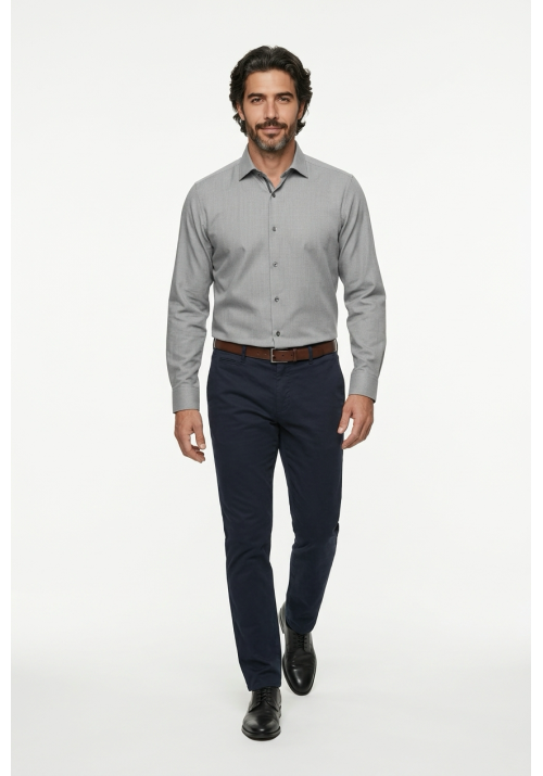 Ανδρικό Πουκάμισο Slim Fit Boston Swift-1 Γκρι