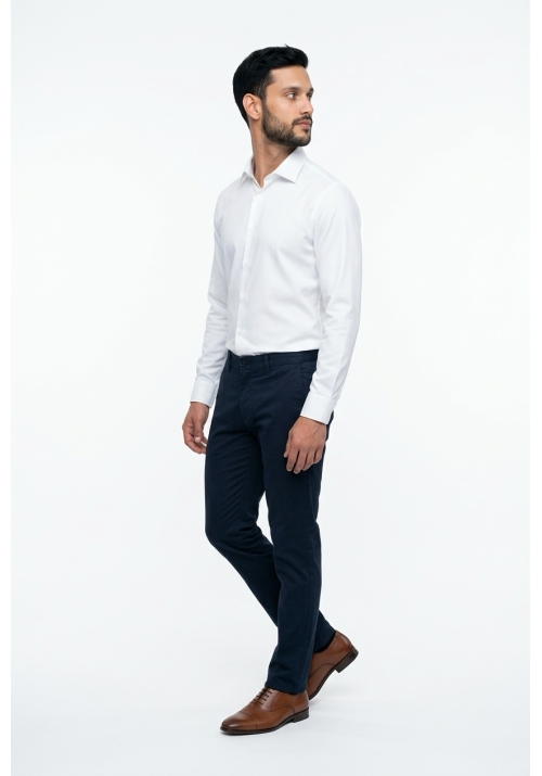 Ανδρικό Πουκάμισο Ελαστικό Slim Fit Boston 9001-00 Λευκό