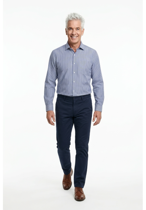 Ανδρικό Πουκάμισο Slim Fit Boston 6309-4 Λευκό