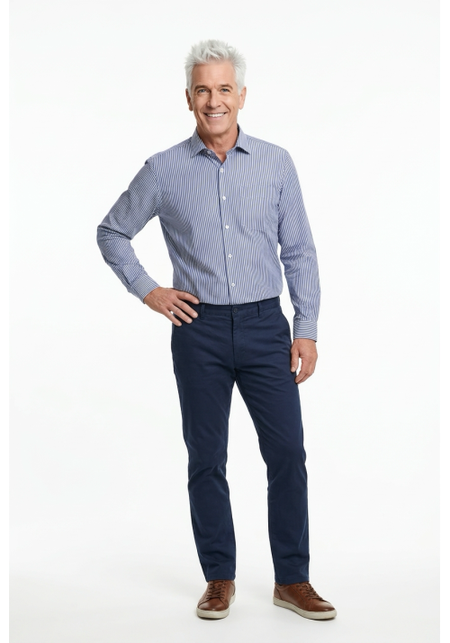 Ανδρικό Πουκάμισο Slim Fit Boston 6309-4 Λευκό