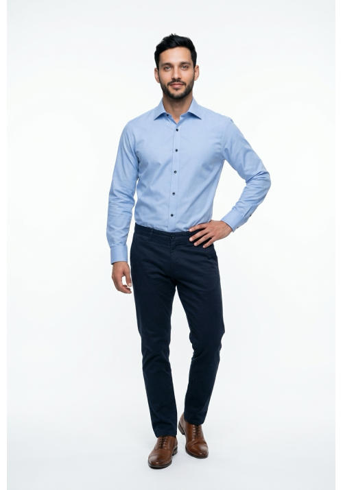 Ανδρικό Πουκάμισο Slim Fit Boston Swift-10 Γαλάζιο
