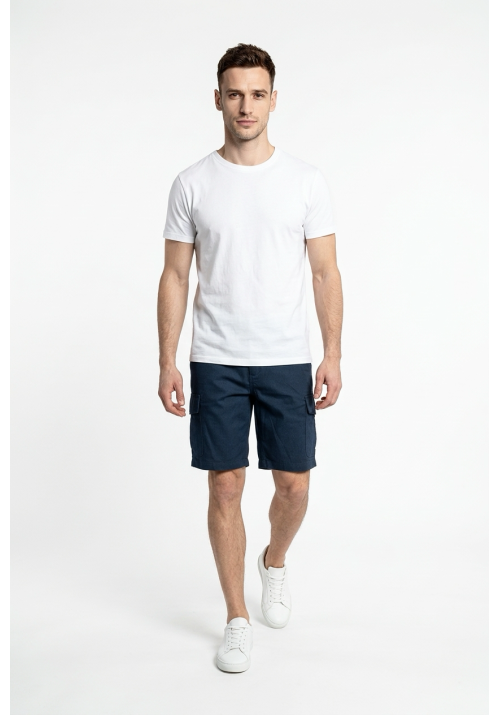 Ανδρική Βερμούδα Λινή FQChiko Linen Cargo Shorts 21900778-194011 Μπλε