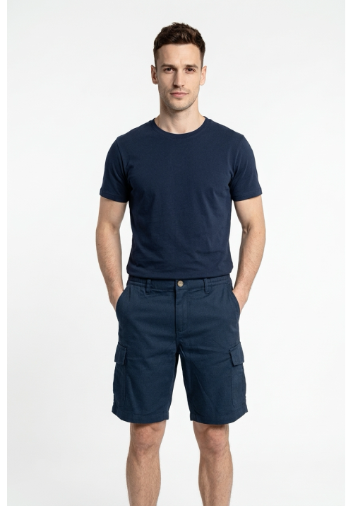 Ανδρική Βερμούδα Λινή FQChiko Linen Cargo Shorts 21900778-194011 Μπλε