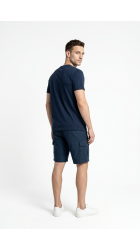 Ανδρική Βερμούδα Λινή FQChiko Linen Cargo Shorts 21900778-194011 Μπλε