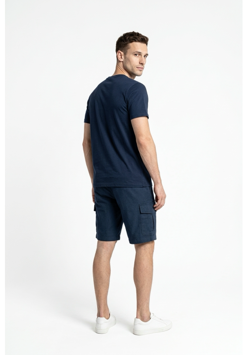 Ανδρική Βερμούδα Λινή FQChiko Linen Cargo Shorts 21900778-194011 Μπλε