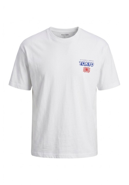 Ανδρικό T-Shirt Jack & Jones Jorwiss tee ss crew neck tg 12303541 Λευκό