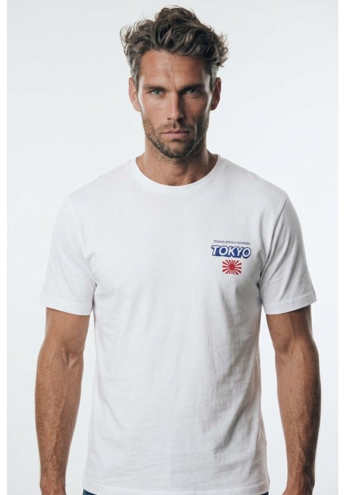 Ανδρικό T-Shirt Jack & Jones Jorwiss tee ss crew neck tg 12303541 Λευκό