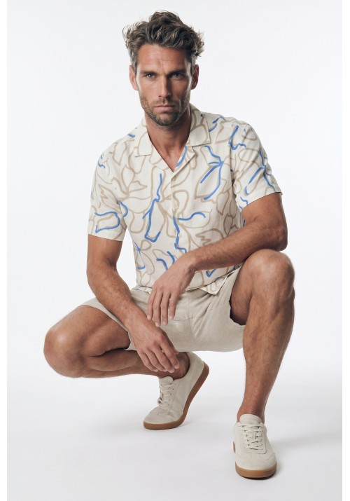 Ανδρικό Πουκάμισο Jack & Jones JPRBladrew Print Resort Shirt S/S LN 12279789 Marina Ανδρικό Πουκάμισο Jack & Jones JPRBladrew Print Resort Shirt S/S LN 12279789 Marina