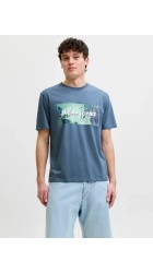 Ανδρικό T-Shirt Jack & Jones JJIndiana Tee SS Crew Neck LN 12288112 Blue Mirage