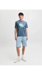 Ανδρικό T-Shirt Jack & Jones JJIndiana Tee SS Crew Neck LN 12288112 Blue Mirage