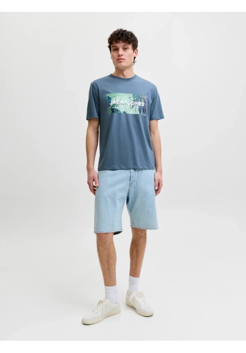 Ανδρικό T-Shirt Jack & Jones JJIndiana Tee SS Crew Neck LN 12288112 Blue Mirage
