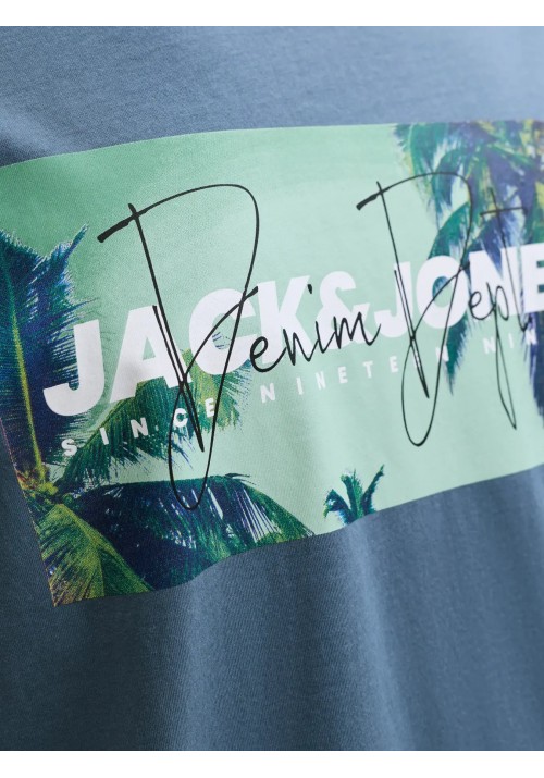 Ανδρικό T-Shirt Jack & Jones JJIndiana Tee SS Crew Neck LN 12288112 Blue Mirage