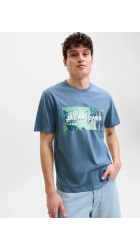 Ανδρικό T-Shirt Jack & Jones JJIndiana Tee SS Crew Neck LN 12288112 Blue Mirage