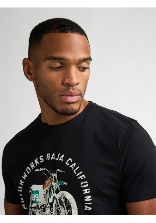 Ανδρικό T-Shirt Petrol M-1060-TSR707.9999 Μαύρο