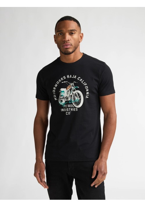 Ανδρικό T-Shirt Petrol M-1060-TSR707.9999 Μαύρο