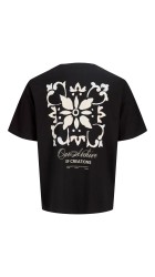 Ανδρικό T-Shirt Jack & Jones JJART PRINT TEE SS CREW NECK 12288095 Μαύρο