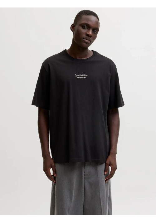 Ανδρικό T-Shirt Jack & Jones JJART PRINT TEE SS CREW NECK 12288095 Μαύρο