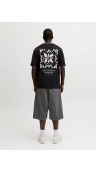 Ανδρικό T-Shirt Jack & Jones JJART PRINT TEE SS CREW NECK 12288095 Μαύρο