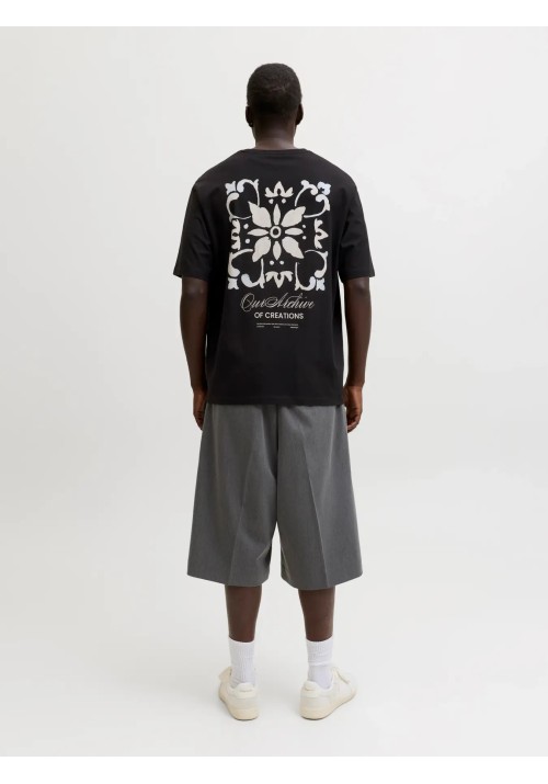 Ανδρικό T-Shirt Jack & Jones JJART PRINT TEE SS CREW NECK 12288095 Μαύρο