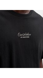 Ανδρικό T-Shirt Jack & Jones JJART PRINT TEE SS CREW NECK 12288095 Μαύρο