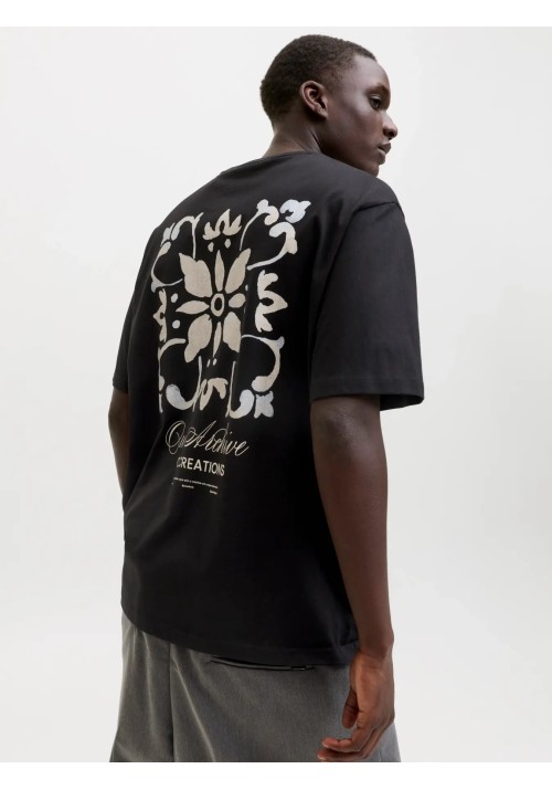 Ανδρικό T-Shirt Jack & Jones JJART PRINT TEE SS CREW NECK 12288095 Μαύρο