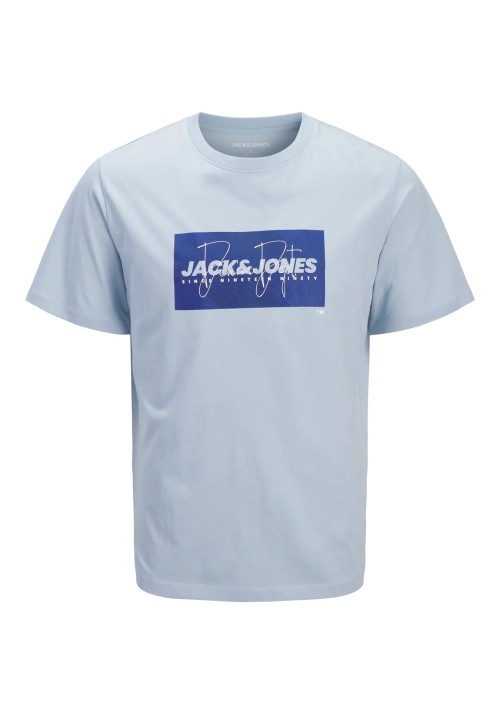 Ανδρικό T-Shirt Jack & Jones JJCole Print Tee SS Crew Neck LN 12288492 Celestial Blue