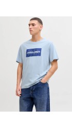 Ανδρικό T-Shirt Jack & Jones JJCole Print Tee SS Crew Neck LN 12288492 Celestial Blue